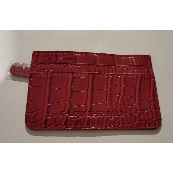 B-Low the Belt Faux Croc Vegan Leather Wallet ID Card Holder Red NEW - Picture 3 of 4